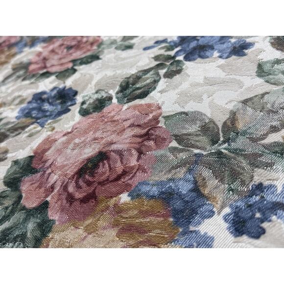 Pair of Vintage Wide Floral Valances 2 Short Curtains Window Treatments Flowers - Picture 5 of 6